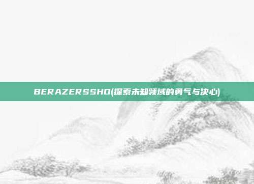 BERAZERSSHD(探索未知领域的勇气与决心)