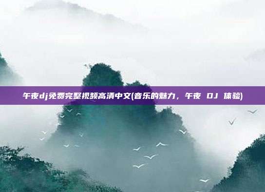 午夜dj免费完整视频高清中文(音乐的魅力，午夜 DJ 体验)