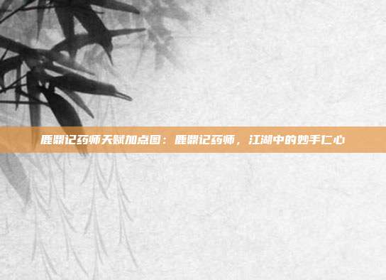 鹿鼎记药师天赋加点图：鹿鼎记药师，江湖中的妙手仁心